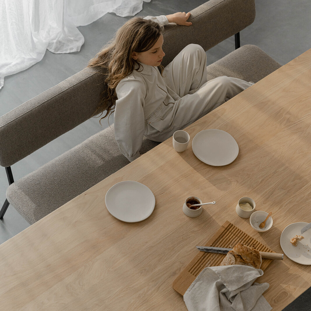 Rectangular Design dining table | Butterfly Steel black powdercoating | Walnut naturel lacquer | Studio HENK | 