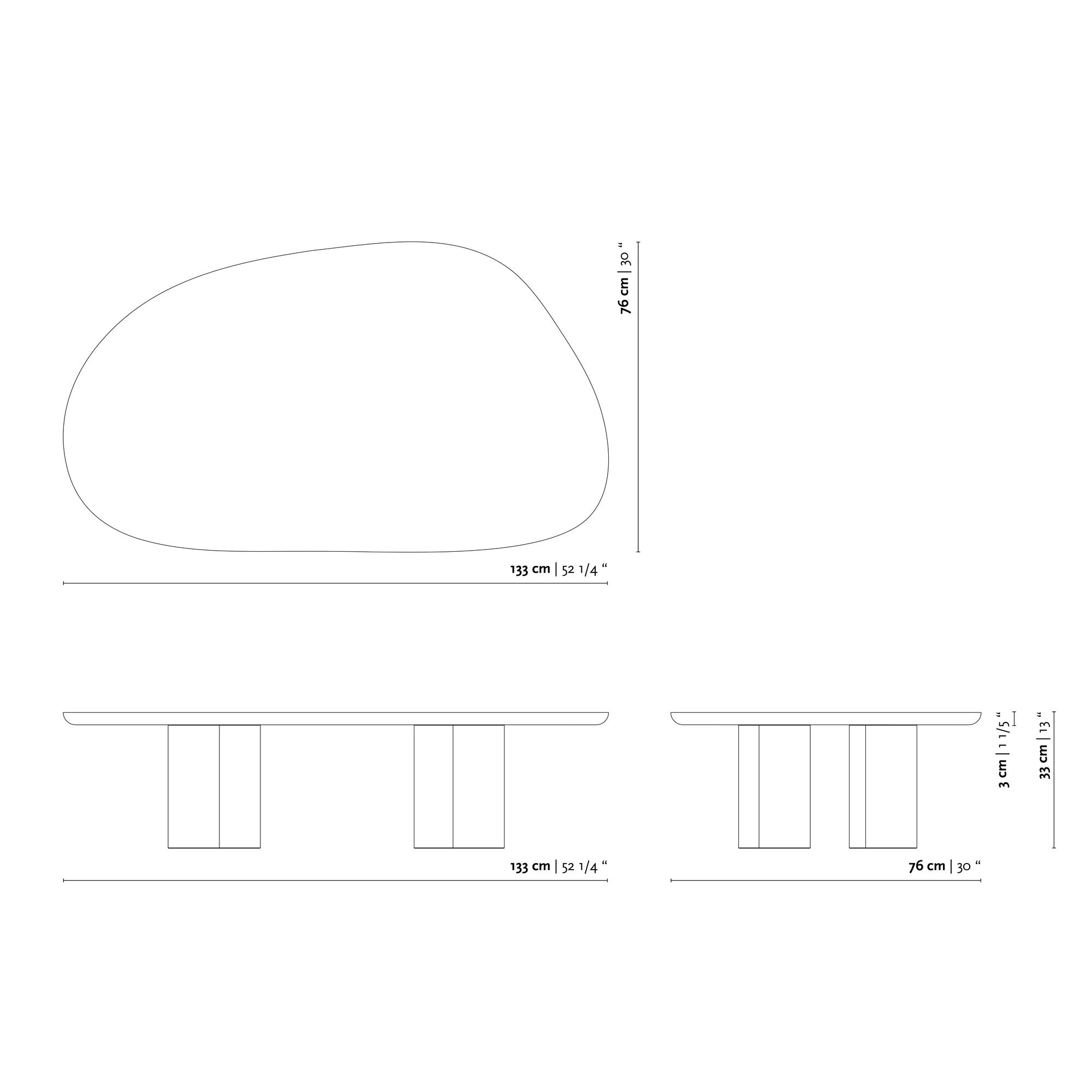 Design Coffee Table | Blob Coffee Table Walnut naturel lacquer | Walnut naturel lacquer | Studio HENK | 