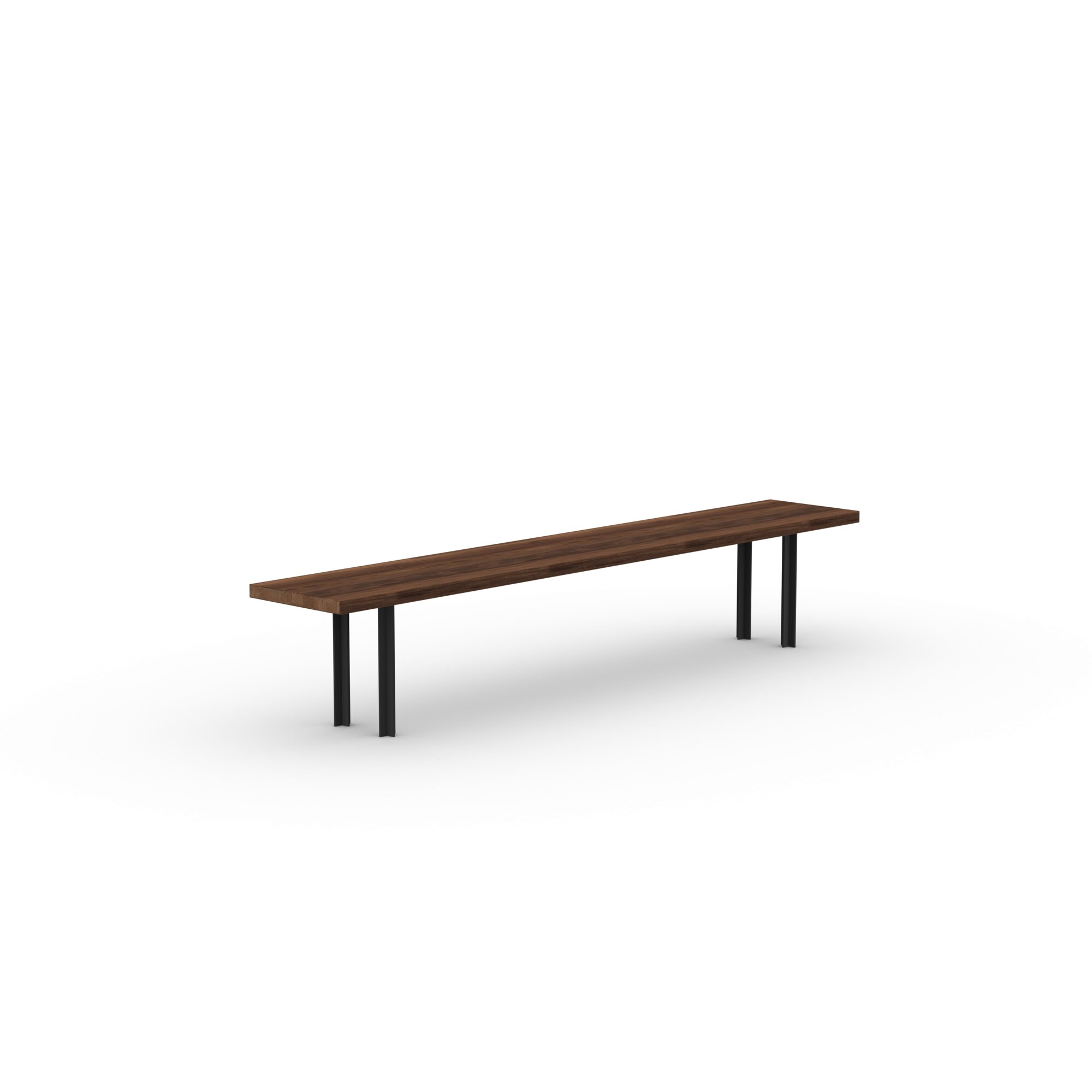 Design Dining Bench | Cross Bench Steel black powdercoating | Walnut naturel lacquer | Studio HENK | 